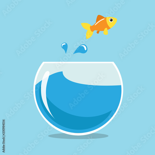 Golden fish jumping