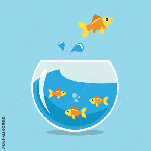 Golden fish jumping