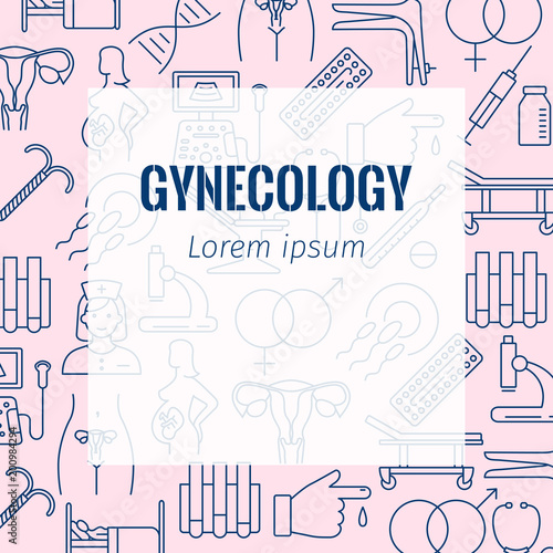Gynecology flat poster