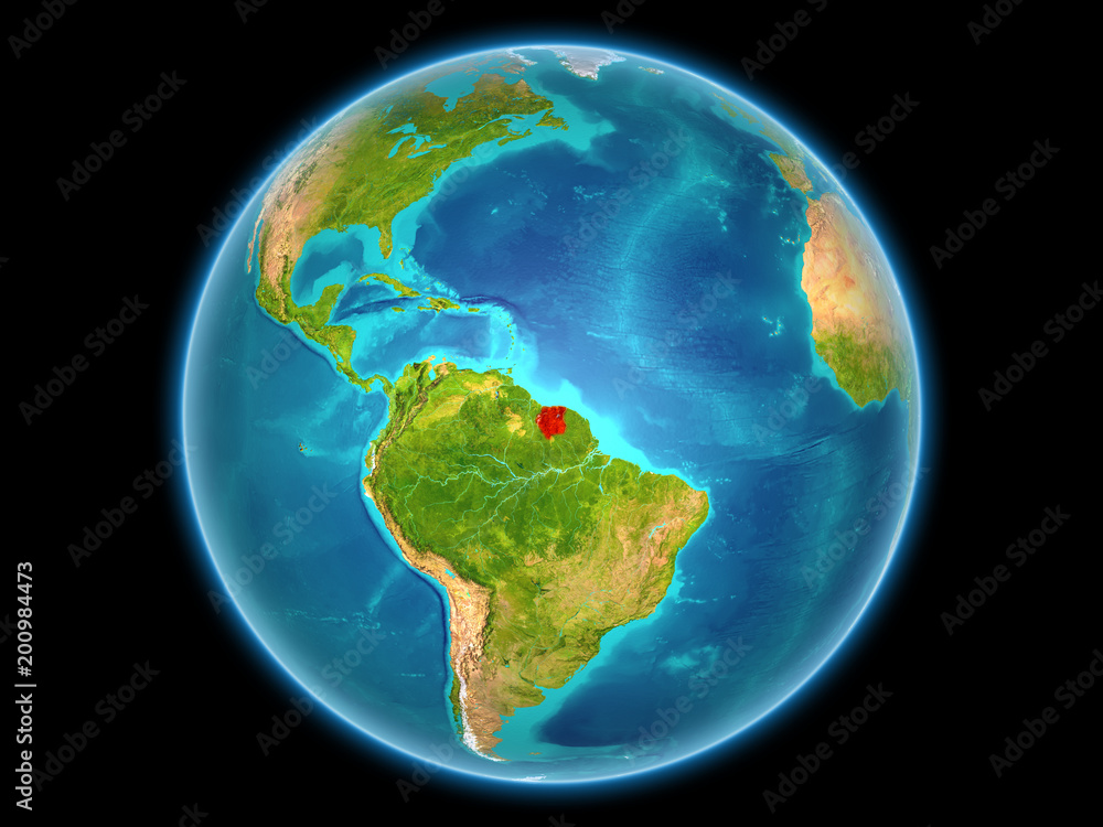 Suriname on planet Earth Suriname on planet Earth