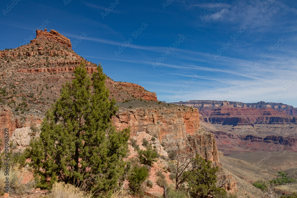 View from Bright Angel Hiking Trail, Grand Canyon National Park, Arizona