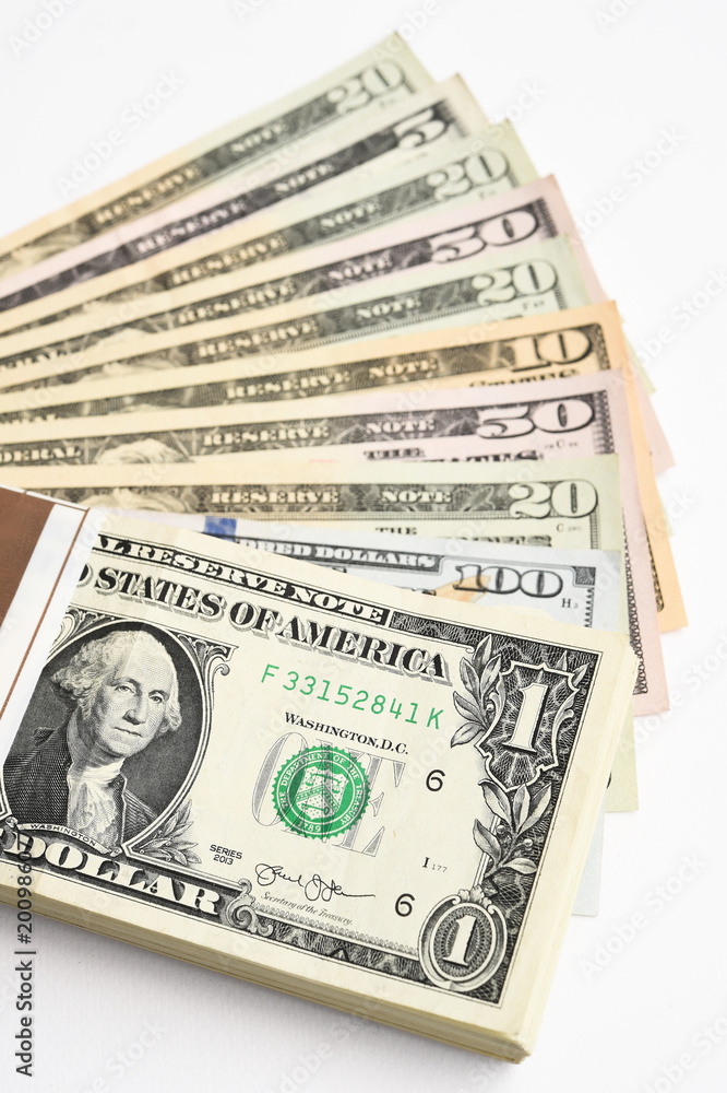 close up of banknote isolated on white background close up of banknote isolated on white background