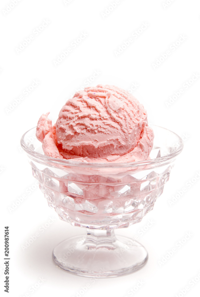 Simple Pink Ice Cream in a Crystal Sherbert Dish Simple Pink Ice Cream in a Crystal Sherbert Dish
