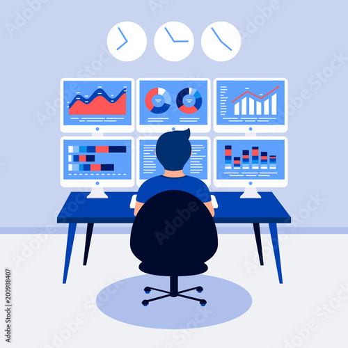 Data analysis design concept.