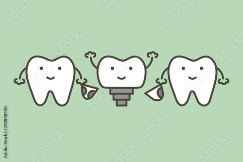 tooth implant, teeth change new root to friend