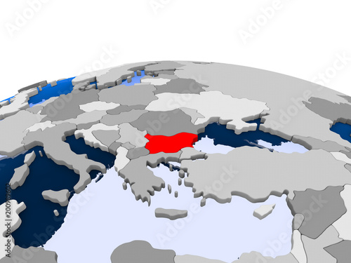 Bulgaria on political globe
