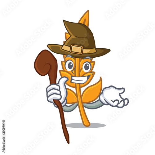 Witch wheat mascot cartoon style