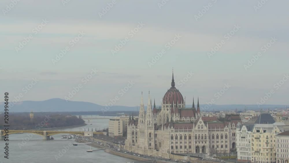 Tilt up of the Hungarian Parliament Building Tilt up of the Hungarian Parliament Building