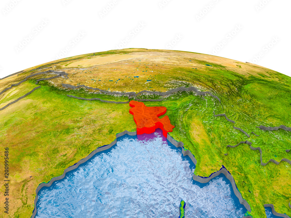 Bangladesh on model of Earth Bangladesh on model of Earth