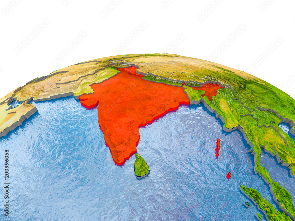 India on model of Earth India on model of Earth