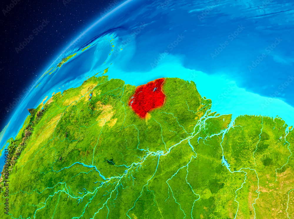 Suriname on Earth from space