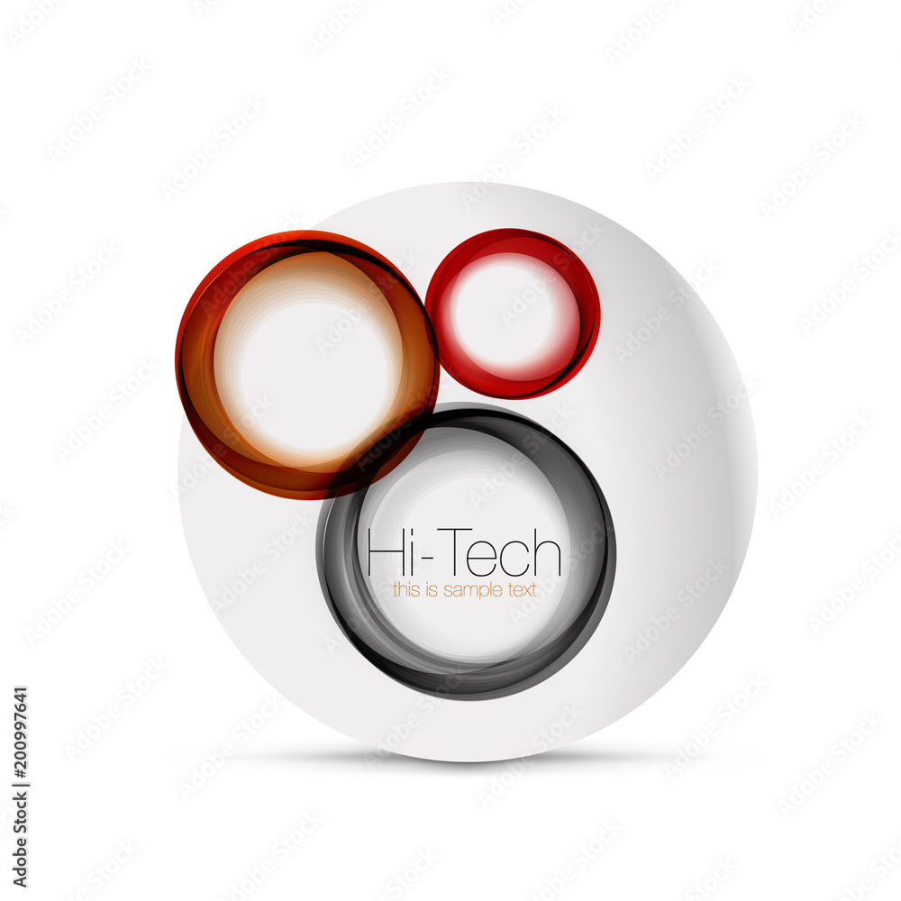 Circle web layout - digital techno spheres - web banner, button or icon with text. Glossy swirl color abstract circle design, hi-tech futuristic symbol with color rings and grey metallic element Circle web layout - digital techno spheres - web banner, button or icon with text. Glossy swirl color abstract circle design, hi-tech futuristic symbol with color rings and grey metallic element
