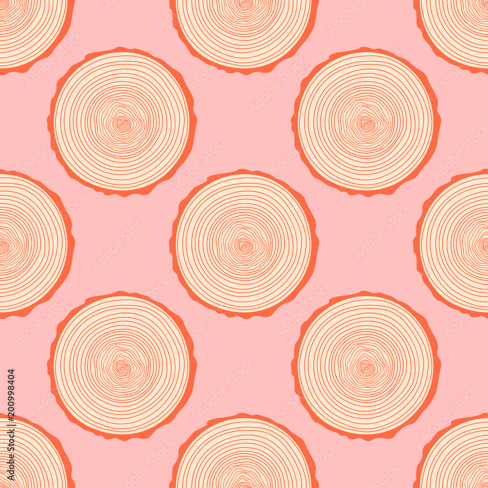 Tree rings. Seamless pattern. Set of tree rings on isolation background ...
