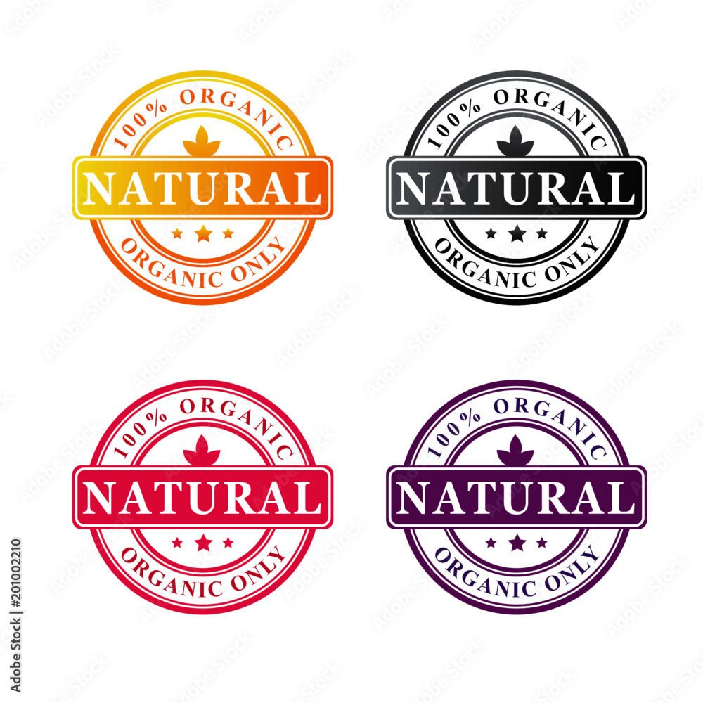 100% organic stamp logo