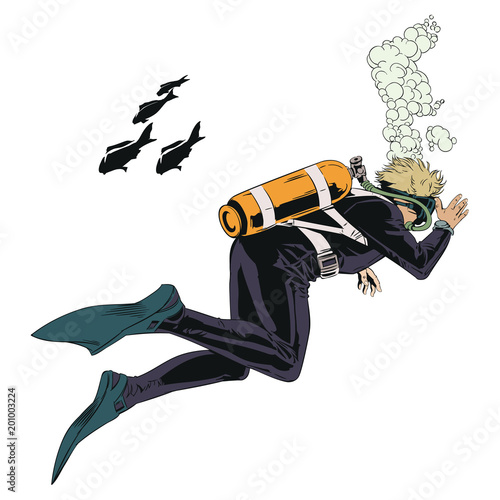 Scuba divers underwater.