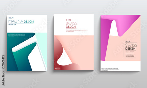 Modern abstract covers set. Cool gradient geometric shapes composition. Futuristic design. Eps10 vector.