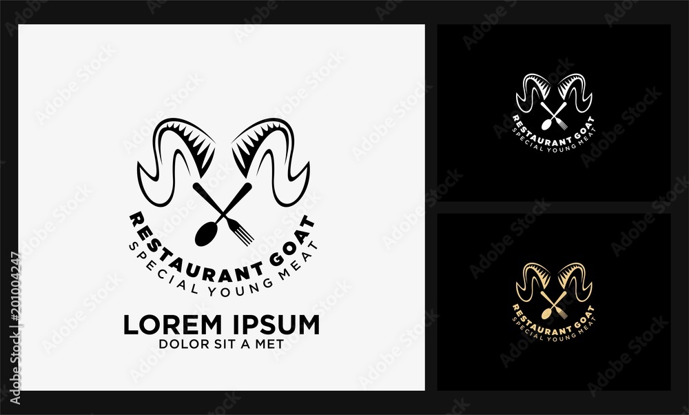 restaurant meat goat retro logo restaurant meat goat retro logo