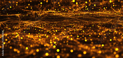 Foto Abstract golden plexus bokeh