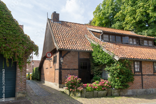 Typical houses in Ootmarsum at the 'Ton Schulten Plein'. (Square), NLD