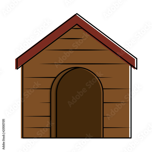 wooden house pet icon vector illustration design