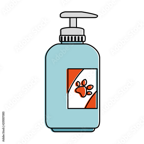 shampoo for mascots in plastic bottle vector illustration design