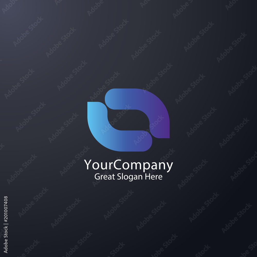 Obraz premium business logo. abstract square round loop shape symbol. vector illustration