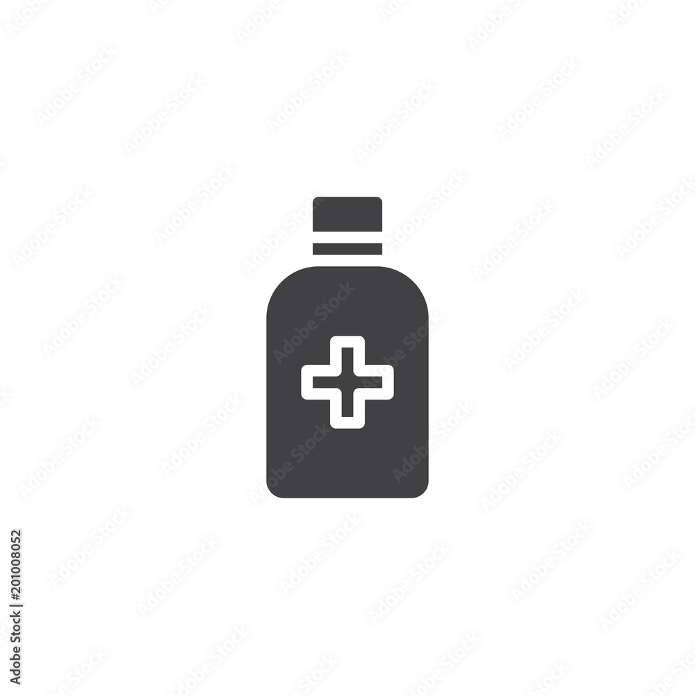 Medicine bottle vector icon. filled flat sign for mobile concept and web design. simple solid icon. Symbol, logo illustration. Pixel perfect vector graphics Medicine bottle vector icon. filled flat sign for mobile concept and web design. simple solid icon. Symbol, logo illustration. Pixel perfect vector graphics