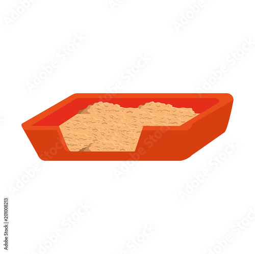 cat sand box icon vector illustration design