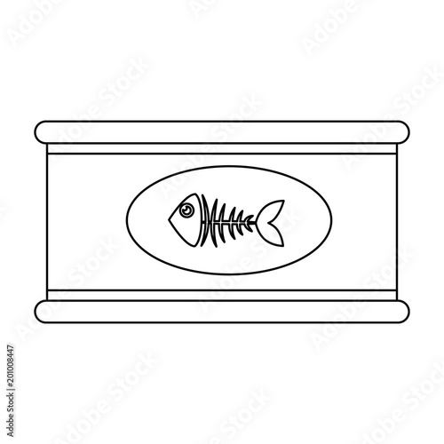 tuna can with fisn skeleton vector illustration design photo