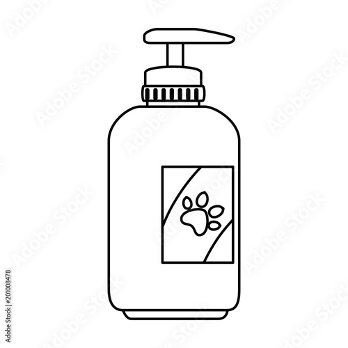 shampoo for mascots in plastic bottle vector illustration design