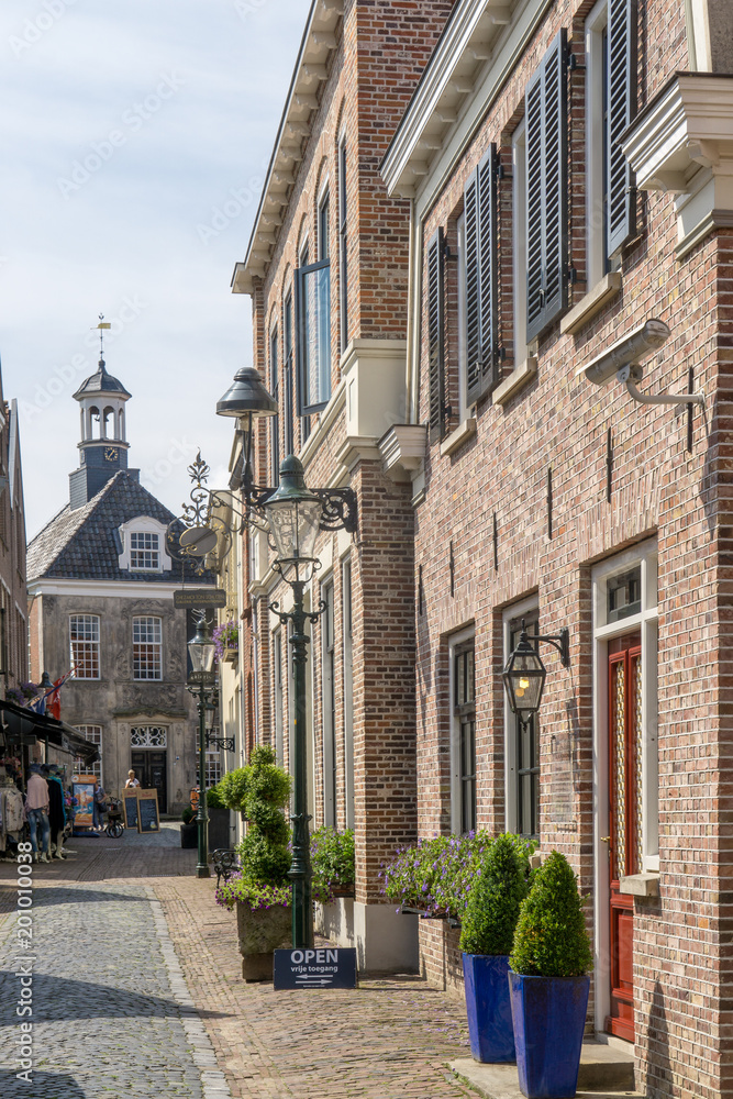 View at the 'Gasthuisstraat' (Guest house street) in the city of Ootmarsum, NLD