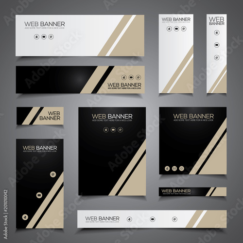 Banner, header or print ready flyer and card template set in different sizes, ideal for corporate identity as well 