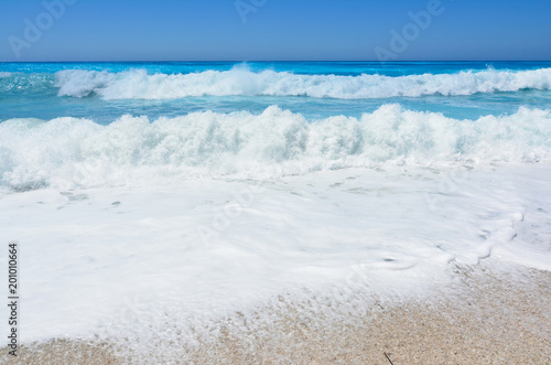 Roling waves on Lefkada beach
