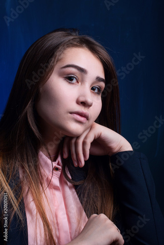 beautiful girl in a jacket