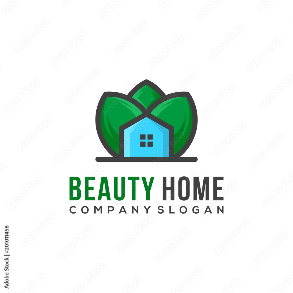 beauty home vectoor, nature house logo template vector illustration