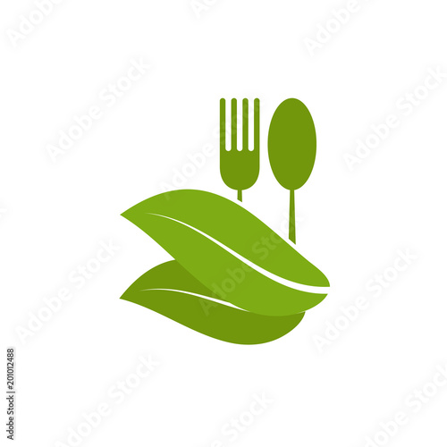 Green Food Logo Vector Template Design Illustration