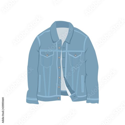 Blue Denim Jacket Fashion Style Item Illustration