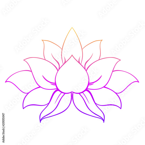 Vector ornamental Lotus flower, ethnic art, patterned Indian paisley. Hand drawn illustration. Invitation element. Tattoo, astrology, alchemy, boho and magic symbol.