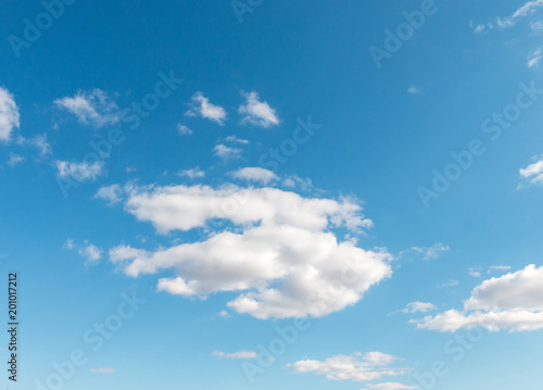 beautiful fluffy clouds against a blue sky