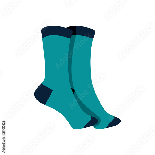 Pair of Blue Socks Fashion Style Item Illustration