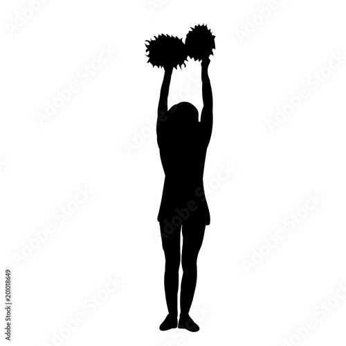 vector, isolated, icon, silhouette girls cheerleaders,  cheerleading