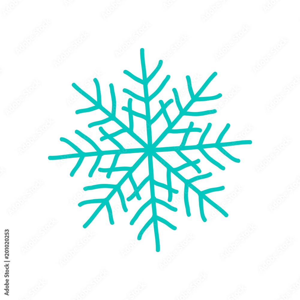 Big Blue Snowflake Poster on Vector Illustration Big Blue Snowflake Poster on Vector Illustration