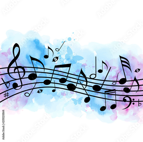 Obraz na płótnie fiołek muzyka motyl jazz melodia