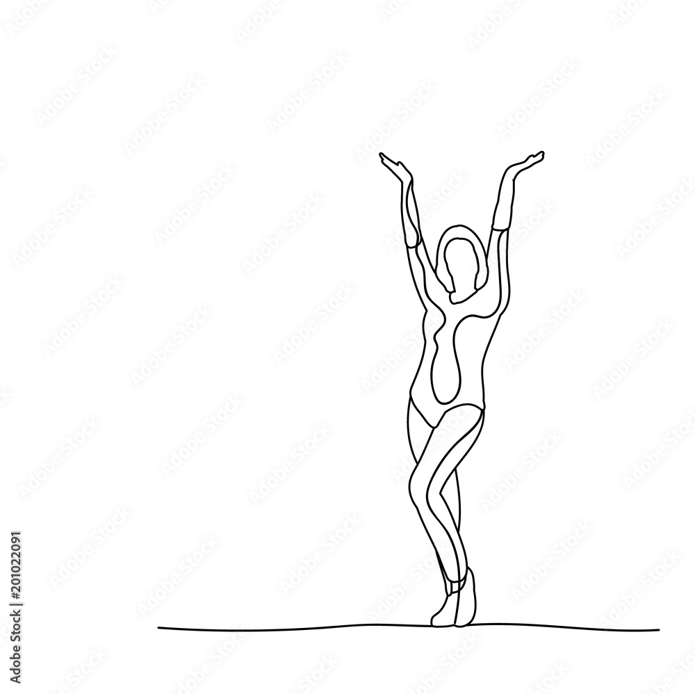 sketch of a girl dancing a dance