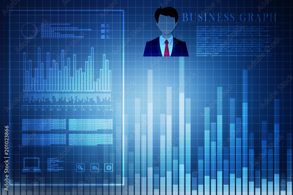 2d rendering Stock market online business concept. business Graph 2d rendering Stock market online business concept. business Graph