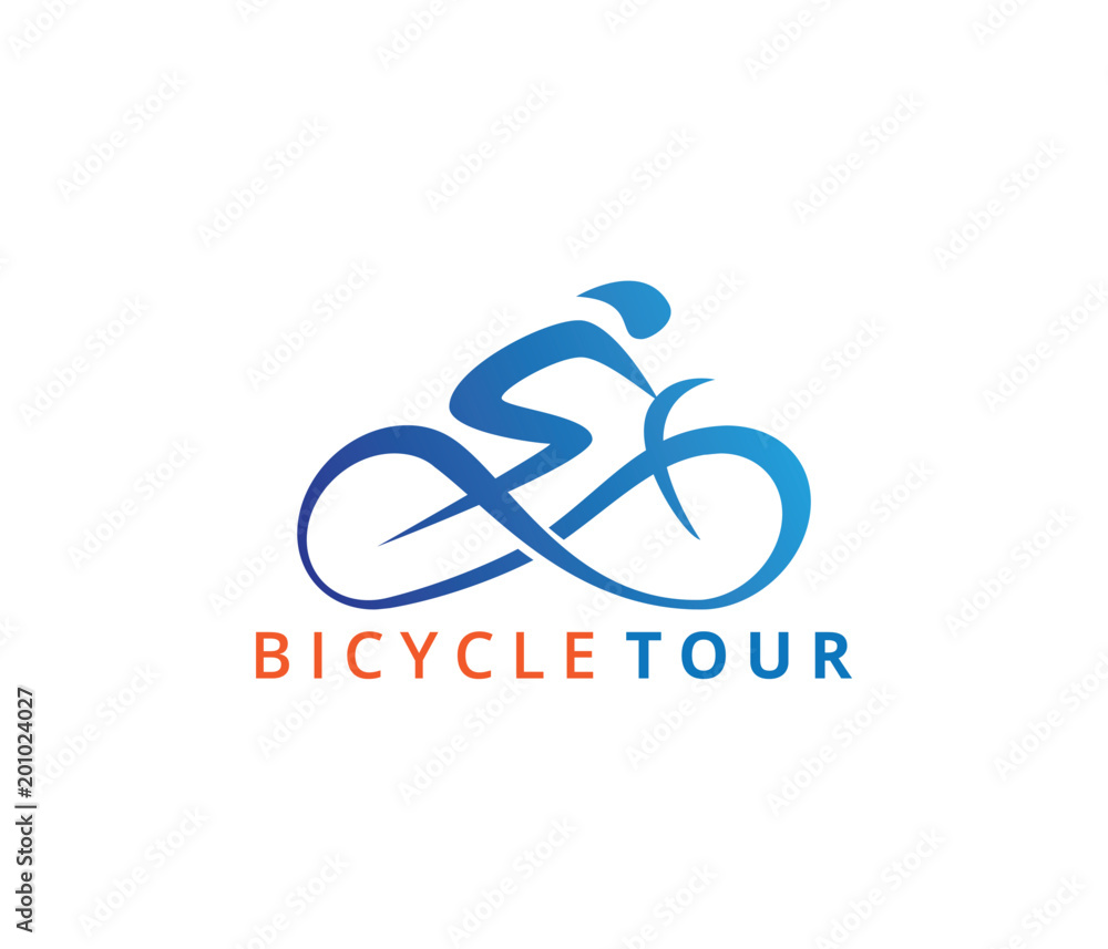 Naklejka premium abstract bicycle icon or vector logo design