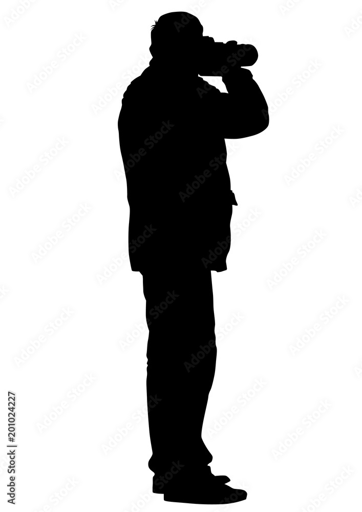 Man with a photo camera on white background Man with a photo camera on white background