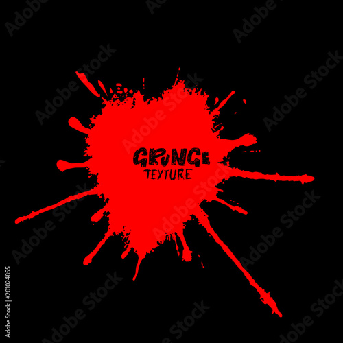 Hand drawn grunge texture. Heart ink drops background. Red grunge illustration. Vector watercolor artwork pattern.