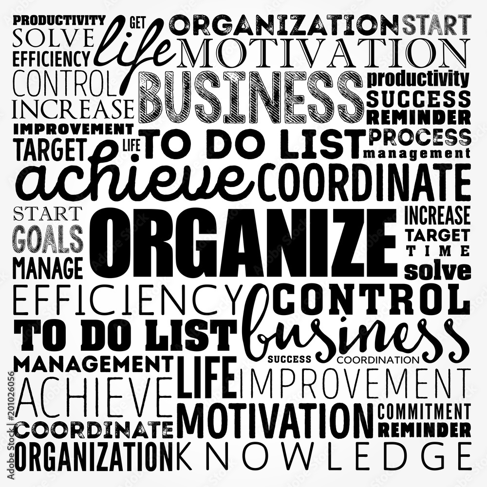 Obraz premium Organize word cloud collage, business concept background