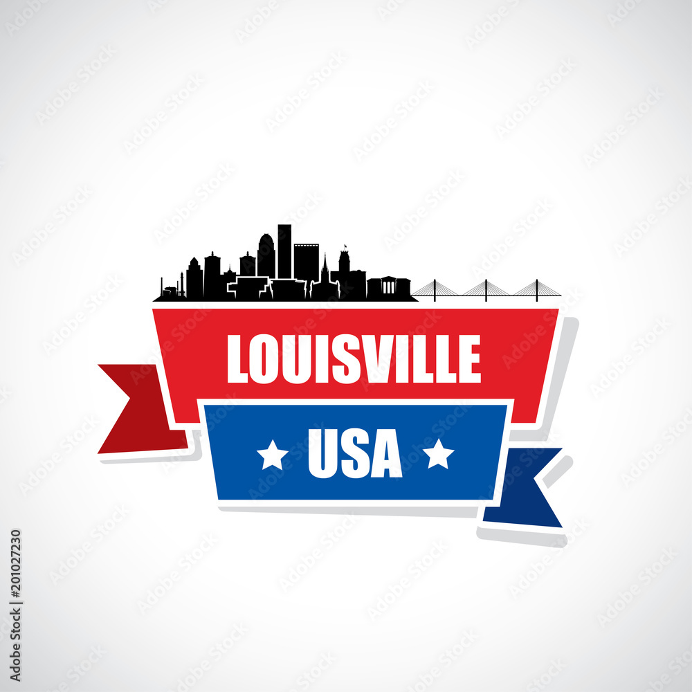 Louisville skyline - ribbon banner - Kentucky